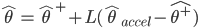 \hat{\theta} = \hat{\theta}^+ + L(\hat{\theta}_{accel} - \hat{\theta^+})