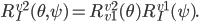 R_I^{v2}(\theta,\psi) = R_{v1}^{v2}(\theta)R_I^{v1}(\psi).