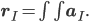 \mathbf{r}_I = \iint \mathbf{a}_I.
